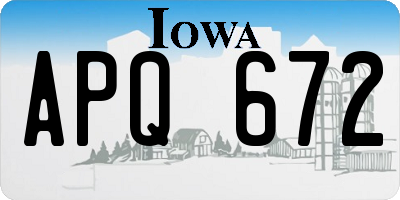 IA license plate APQ672