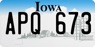 IA license plate APQ673