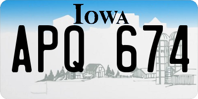 IA license plate APQ674