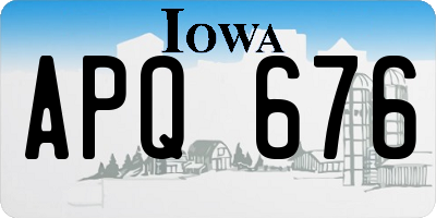 IA license plate APQ676