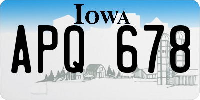 IA license plate APQ678