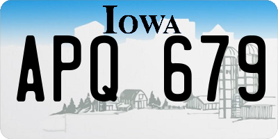 IA license plate APQ679