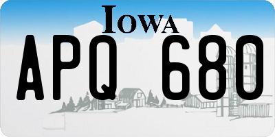 IA license plate APQ680