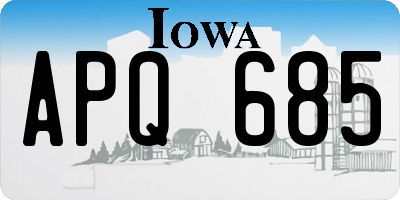 IA license plate APQ685