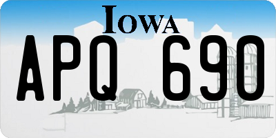 IA license plate APQ690