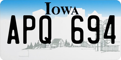 IA license plate APQ694