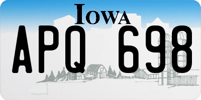 IA license plate APQ698