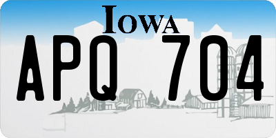IA license plate APQ704