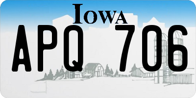 IA license plate APQ706