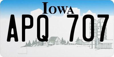 IA license plate APQ707