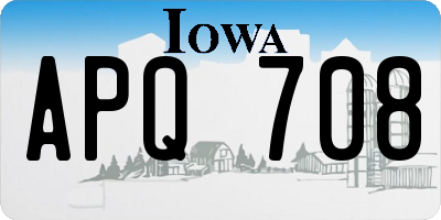 IA license plate APQ708