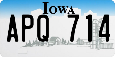 IA license plate APQ714