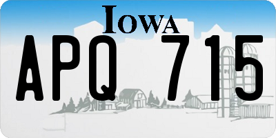 IA license plate APQ715