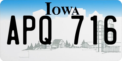 IA license plate APQ716