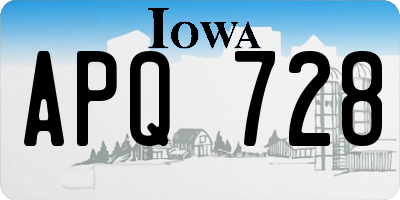 IA license plate APQ728