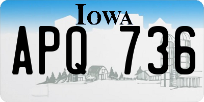 IA license plate APQ736