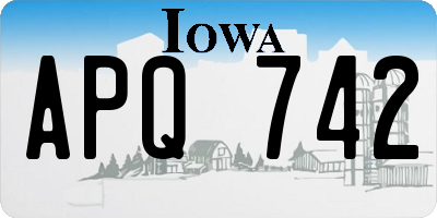 IA license plate APQ742