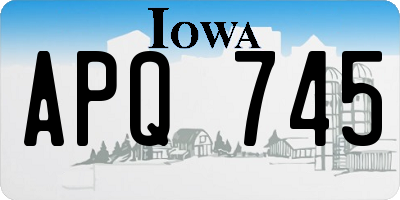 IA license plate APQ745