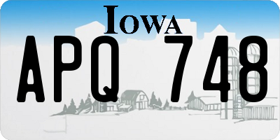 IA license plate APQ748