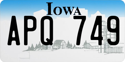 IA license plate APQ749