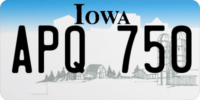 IA license plate APQ750