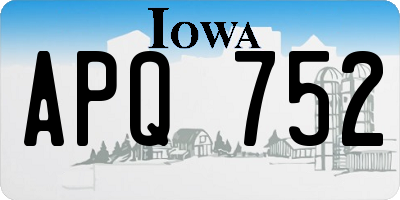 IA license plate APQ752