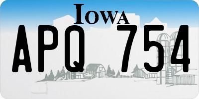 IA license plate APQ754