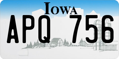 IA license plate APQ756