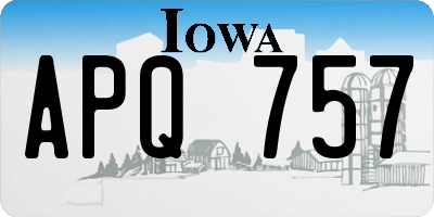IA license plate APQ757