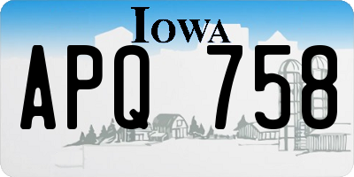 IA license plate APQ758