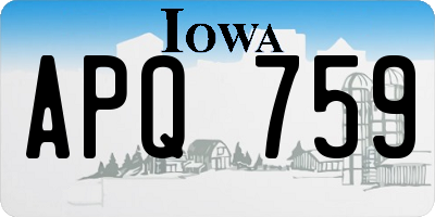 IA license plate APQ759