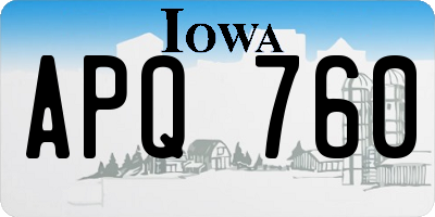 IA license plate APQ760