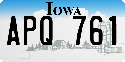IA license plate APQ761