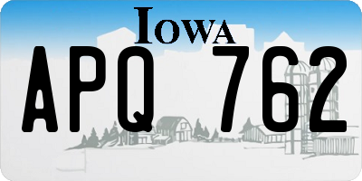 IA license plate APQ762
