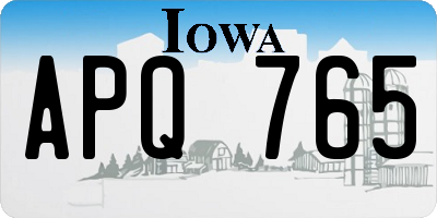 IA license plate APQ765