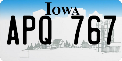IA license plate APQ767