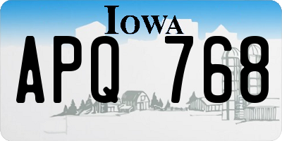 IA license plate APQ768