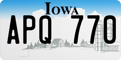 IA license plate APQ770