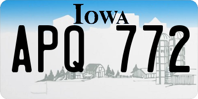 IA license plate APQ772