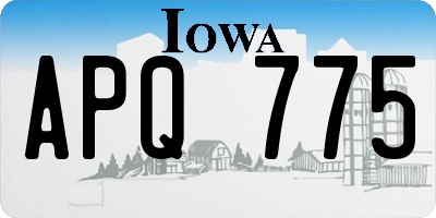 IA license plate APQ775
