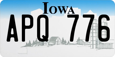 IA license plate APQ776