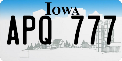 IA license plate APQ777
