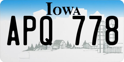 IA license plate APQ778