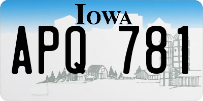 IA license plate APQ781