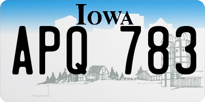 IA license plate APQ783