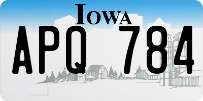 IA license plate APQ784