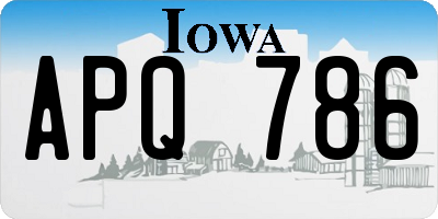 IA license plate APQ786