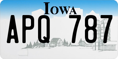 IA license plate APQ787