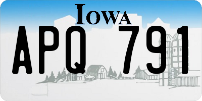 IA license plate APQ791
