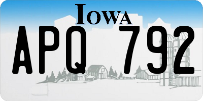 IA license plate APQ792